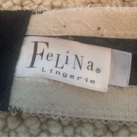 Black Floral Sexy Feminine Pretty FeLiNa  Underwire Lightly Padded Bra 34D - Picture 7 of 14